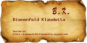 Bienenfeld Klaudetta névjegykártya